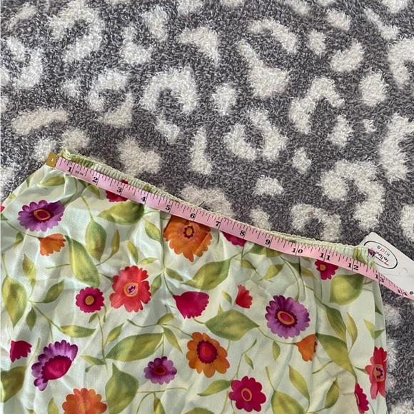Y2K Green Midi Skirt with Multi Color Flowers Talbots - Picture 4 of 8